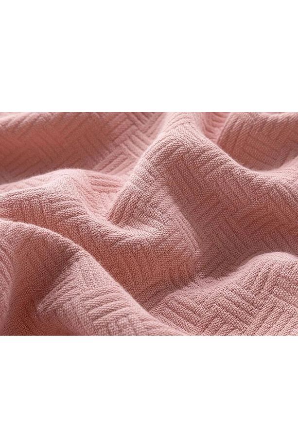 Plain Pamuklu Çift Kişilik Pike 200x220 Cm Pembe - 3