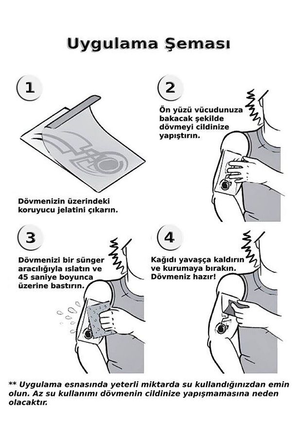 AY VE ÇİÇEKLER GEÇİCİ DÖVME - 4