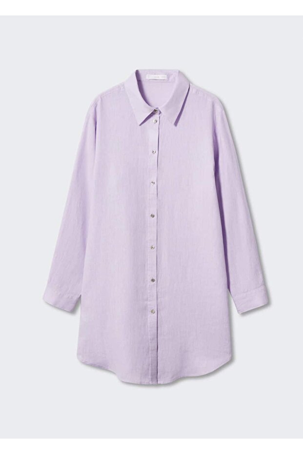 Oversize Keten Gömlek - 3