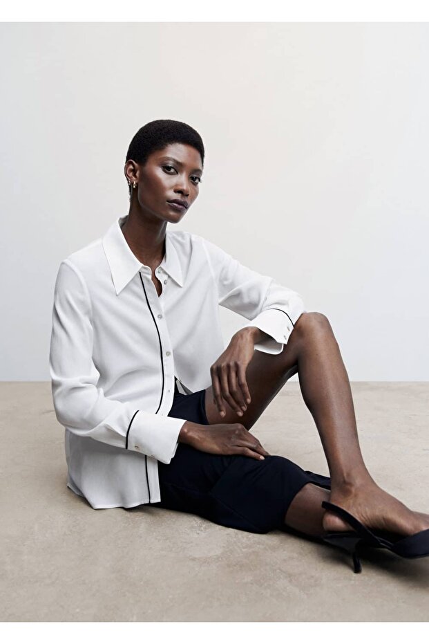 Kontrast Dikişli Gömlek - 6