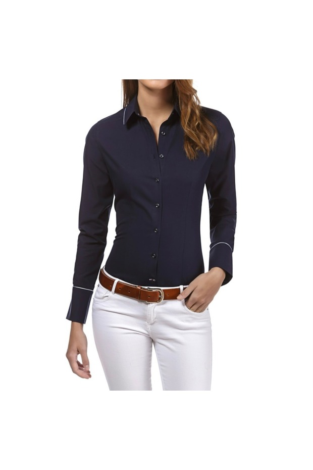 navy blue cotton satin stylish elite shirt