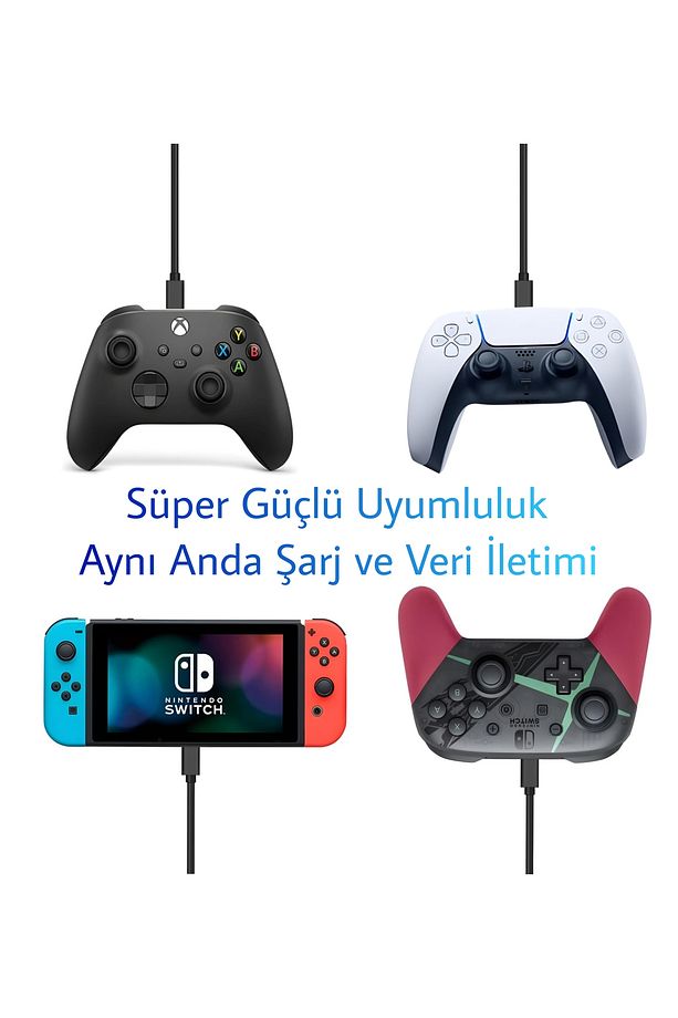 Ps5 Oyun Kolu Şarj Kablosu/xbox Series X-s/nintendo Switch Için Uyumlu Type-c Şarj Kablosu Usb C - 8