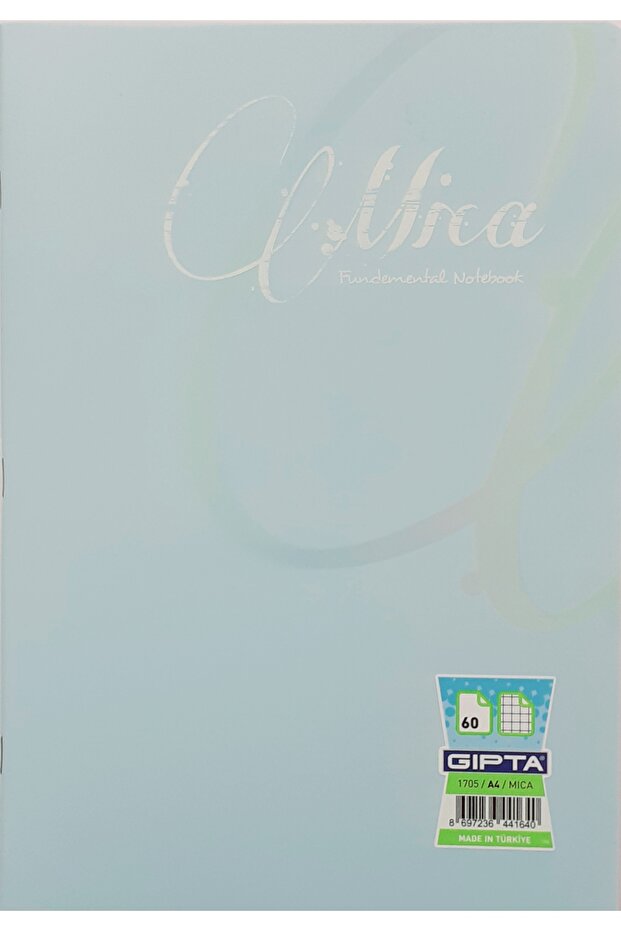 A4 60 YapCheckered Notebook Plastic Cover Soft Blue