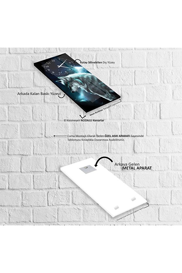 Saatli Neon Kurt Cam Tablo - 5