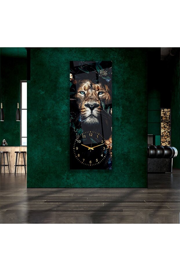 Saatli Aslan Cam Tablo - 1