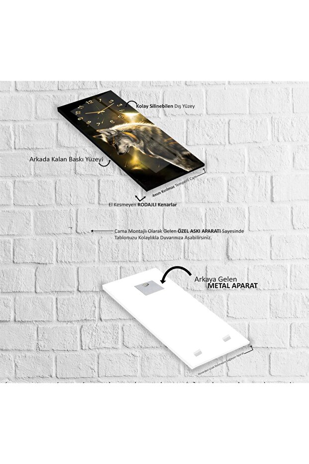 Saatli Neon Kurt Cam Tablo - 5