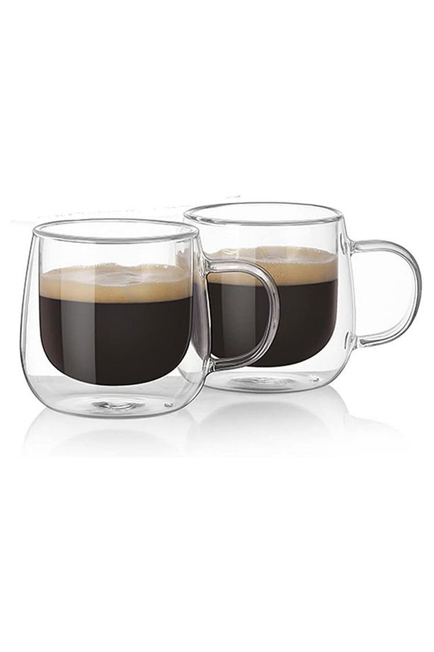 4 Adet 250ml Borosikilat Cam Isıya Dayanıklı Çift Cidarlı Kupa Bardak Kahve Servis Sunum Bardağı - 8