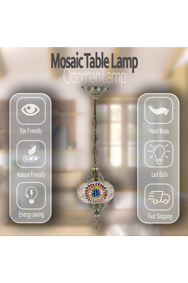 Mozaik Gece Lambası Balkon İçin Tekli Avize - 4
