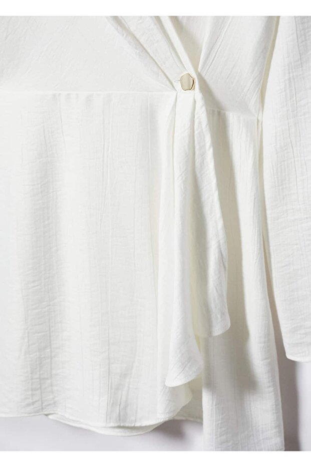 Düğmeli Anvelop Elbise - 7