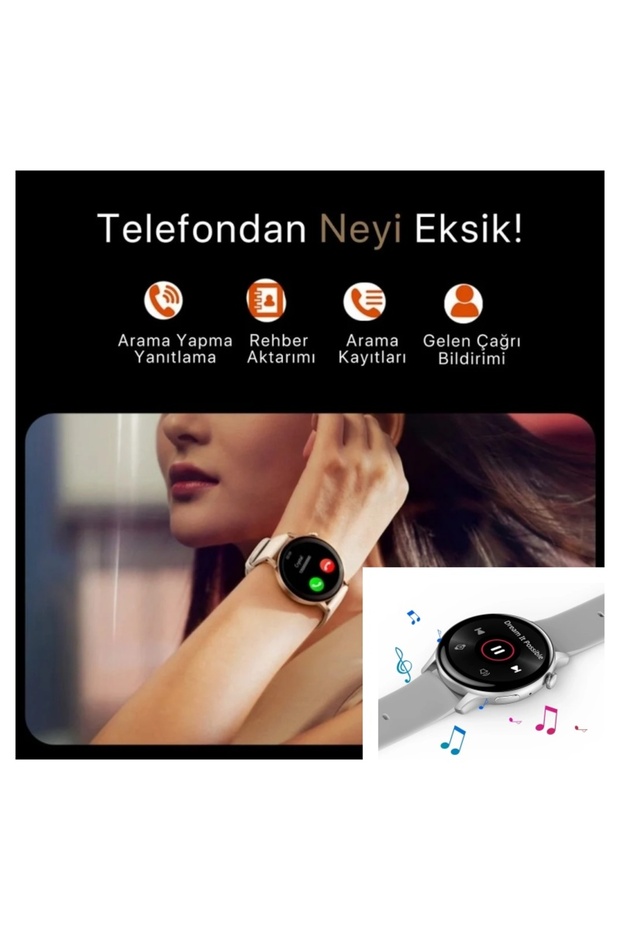 Watch G3 Pro Mini 42 Mm Android Ve Ios Tüm Akıllı Telefonlar Ile Uyumlu 2 Kordonlu Akıllı Saat - 6