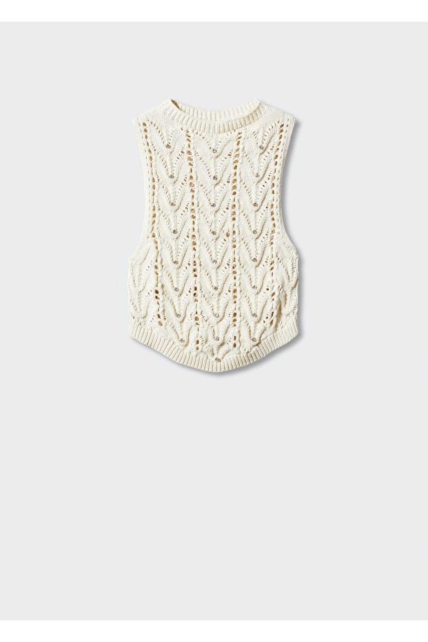 Stras detaylı triko bluz - 3