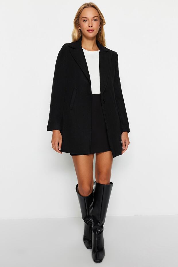 Black Stamp Coat - 4