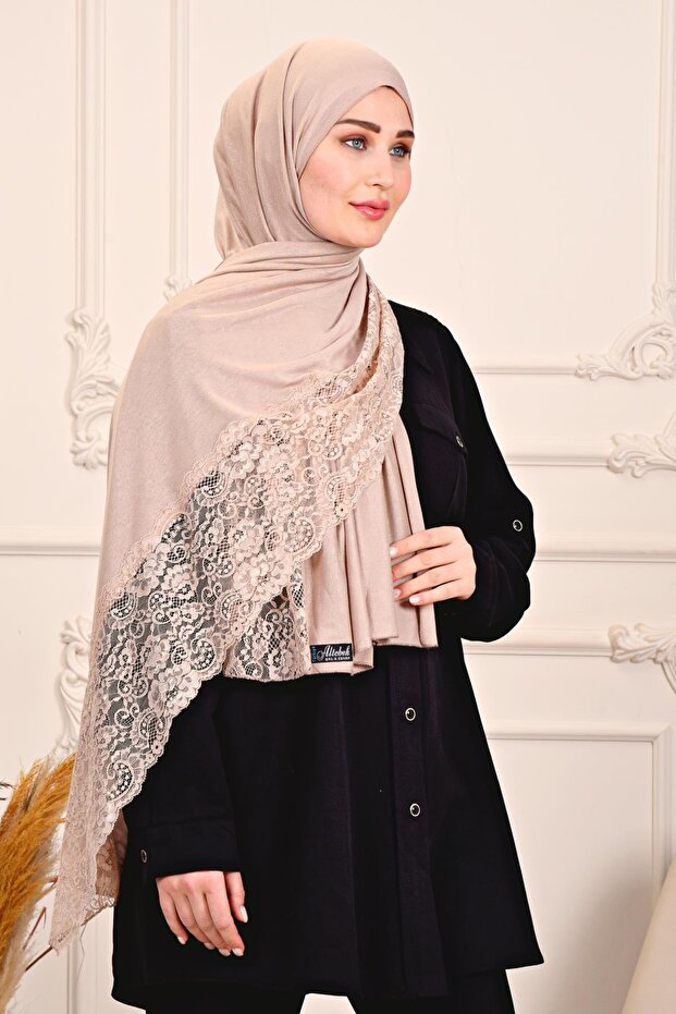 Penye Şal Dantelli - 3