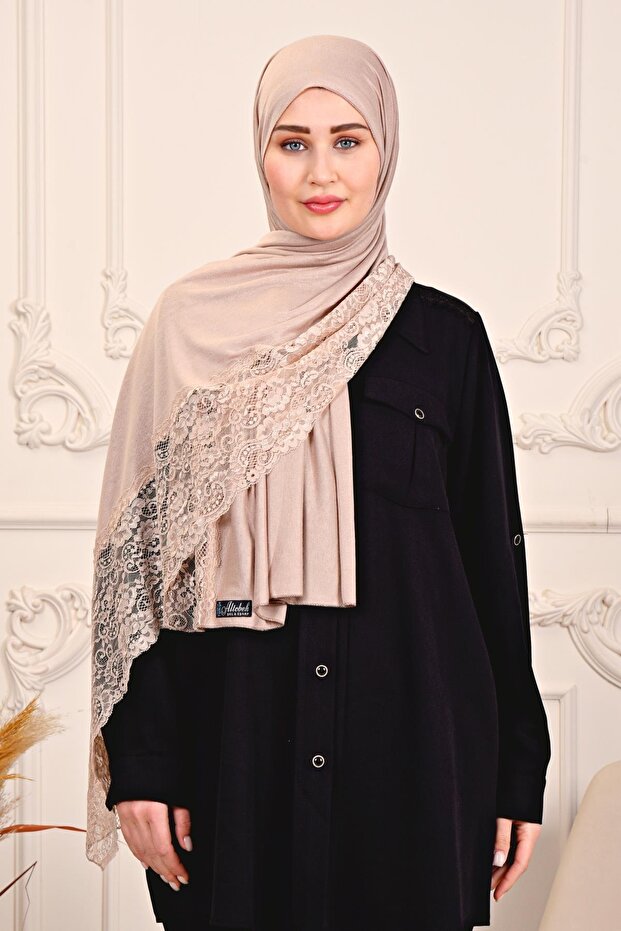 Penye Şal Dantelli - 1