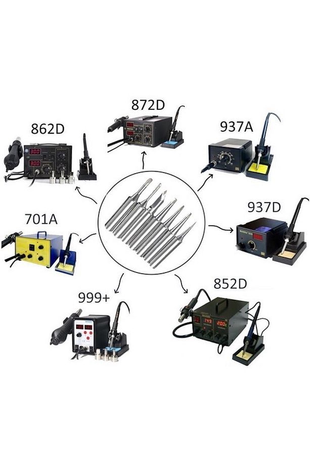 900m-t Yüksek Kalite Havya Ucu 5li Set 900m-t-k, 900m-t-ı, 900m-t-3c, 900m-t-b, 900m-t-2.4d - 2