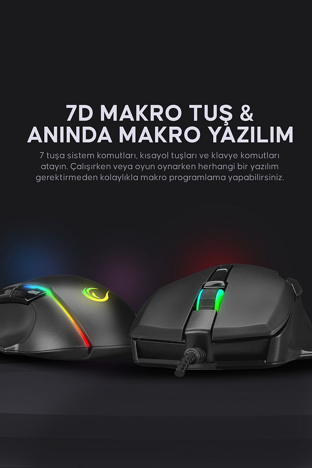 Smx-r45 Orbit Rgb Ledli Makrolu 6400 Dpı Drag Click Gaming Pro Oyuncu Mouse - 5