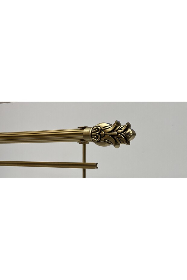 ANTİK RUSTİK SARI FON PERDE ASKISI TEK RAYLI KRST-14 225 CM - 1