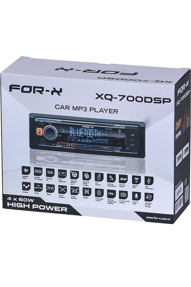 4X60W DSP Control İşlemcili Profesyonel 8 RCA Çıkışlı Ambiyans Ekran Oto Teyp XQ-700 DSP - 4