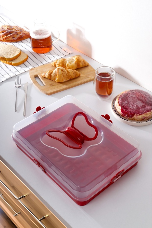 Rectangular Pastry Cake Pastry Storage Container - Locked Pyrex Carrying Container