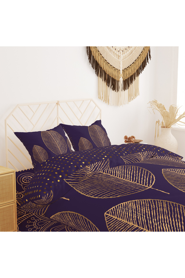 Gold Leaf 3D Digital Printed Duvet Cover Set
