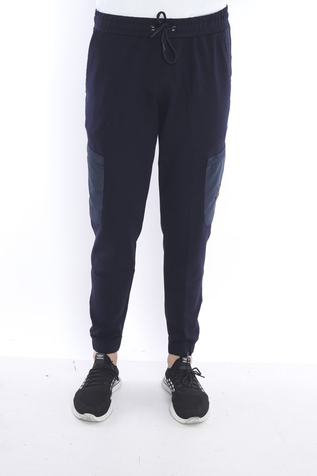 Men's Navy Blue Cargo Pocket 2 Thread Sweatpants