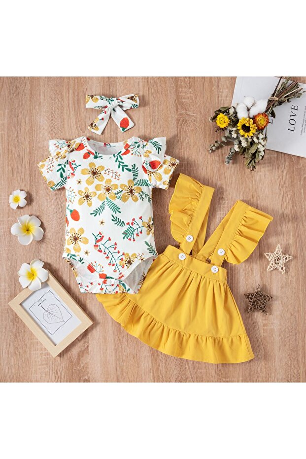 Baby Bodysuit Dress Yellow 18-24 MONTHS