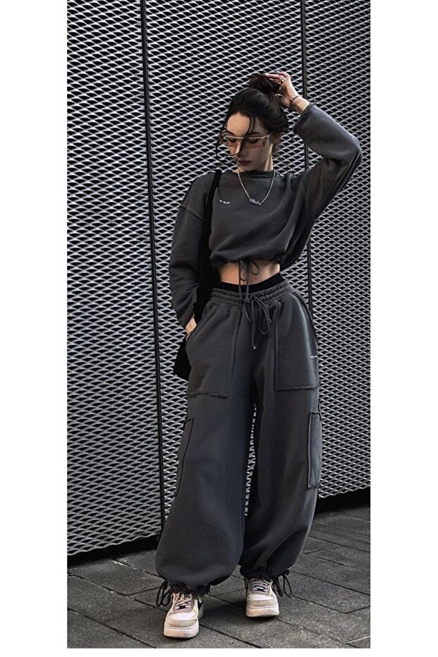 Baskılı Oversize Eşofman Takımı - 1