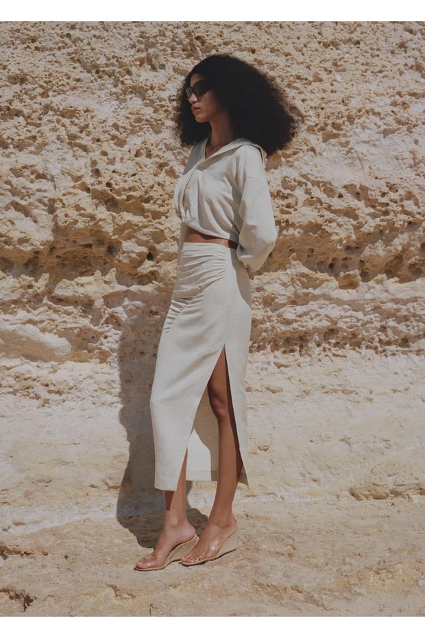 Kabarık Kollu Crop Gömlek - 8