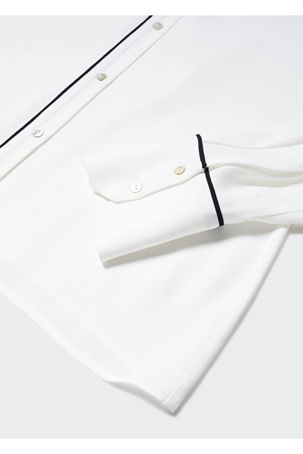 Kontrast Dikişli Gömlek - 7