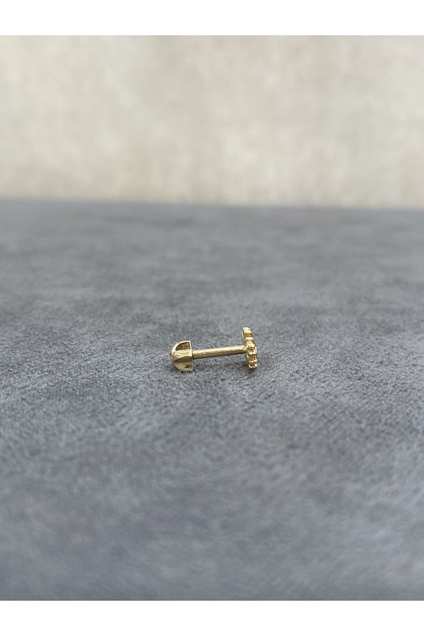 14 AYAR ALTIN KAR TANESİ TRAGUS PIERCING - 3