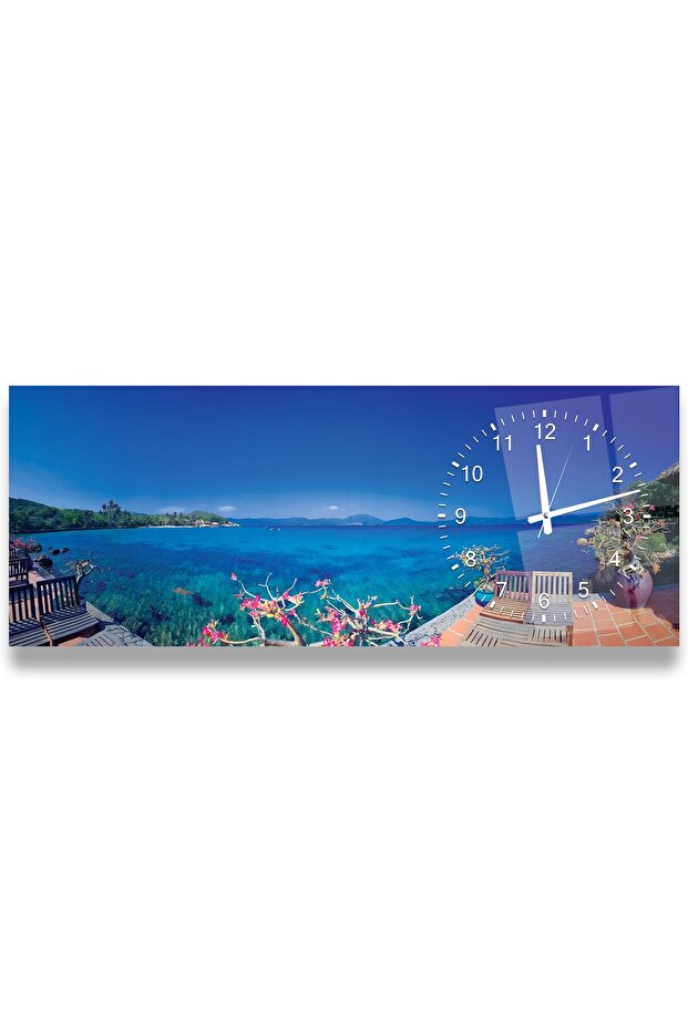 Saatli Deniz Cam Tablo - 4