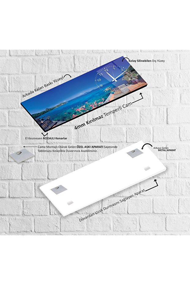 Saatli Deniz Cam Tablo - 5