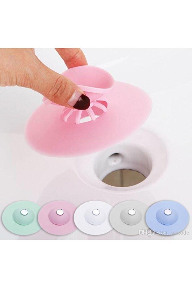 2adet Dokunmatik Lavabo Tıkacı Süzgüsü Silikon Lavabo Gider Tıpas - 1