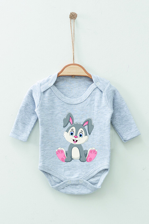 100% Cotton Organic Sitting Cat Long Sleeve Bodysuit Baby Bodysuit