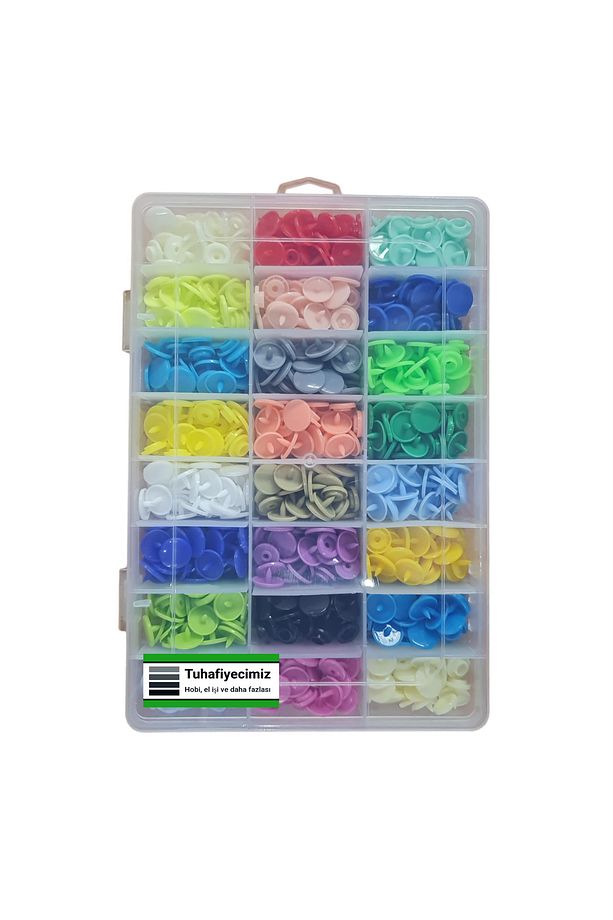 Tulumba Pres ve Plastik Çıtçıt Seti. (12mm Plastik T5 Çıtçıt Seti) Pembe Pres - 7