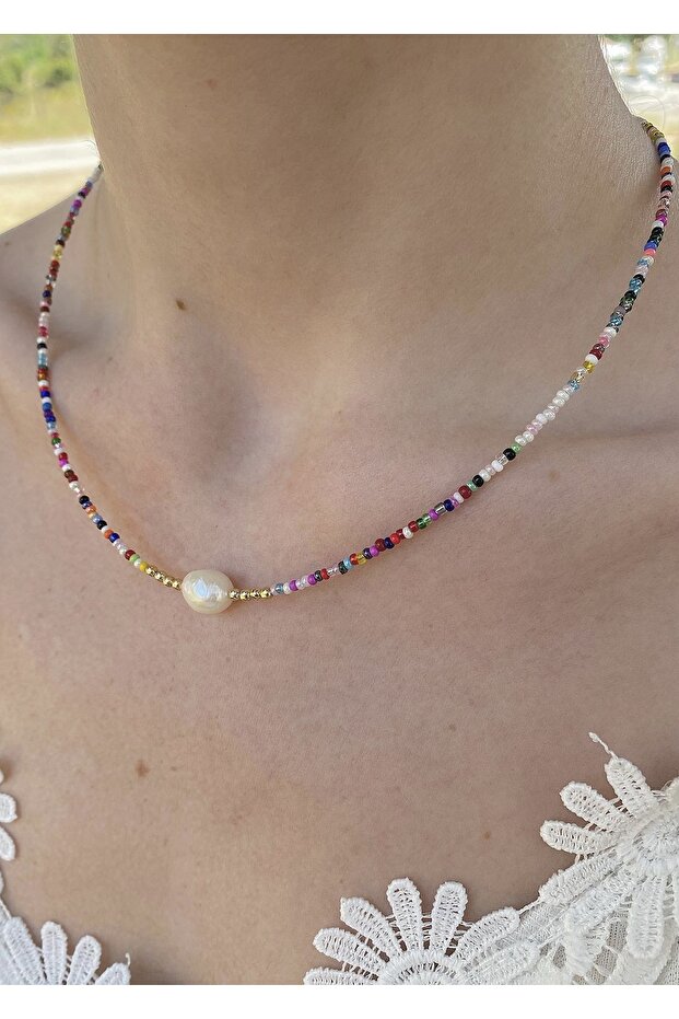 Pearl Sand Mixed Color Necklace