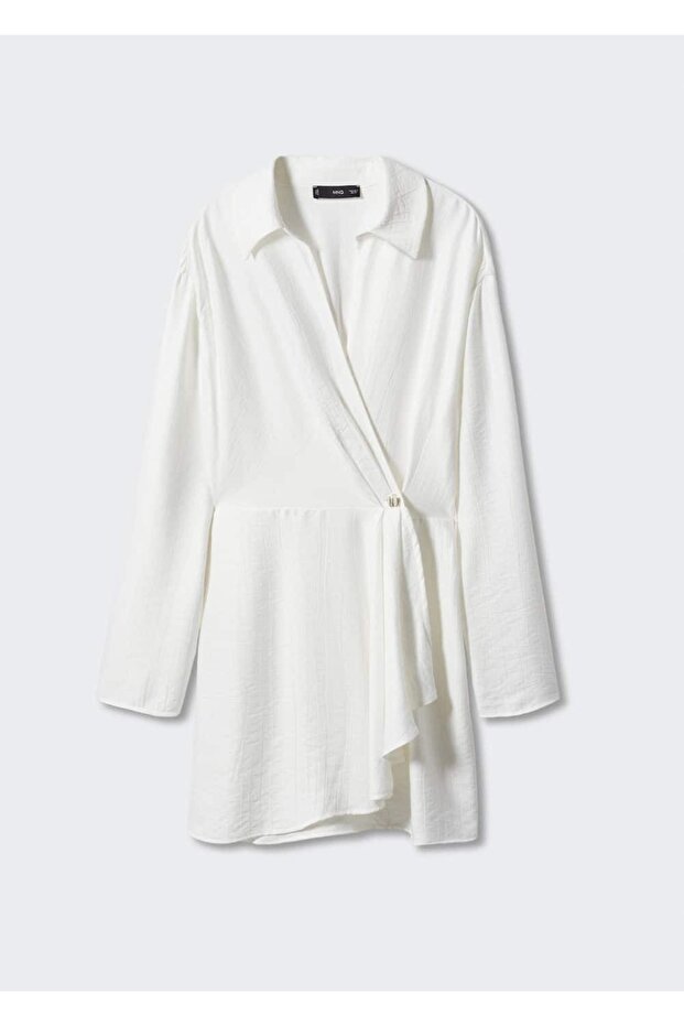 Düğmeli Anvelop Elbise - 3