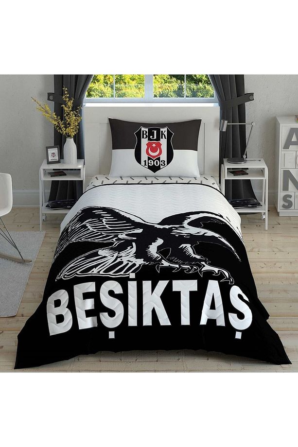 Beşiktaş Kartal Tek Kişilik Kapitoneli Nevresim Takımı Complete Set - 1