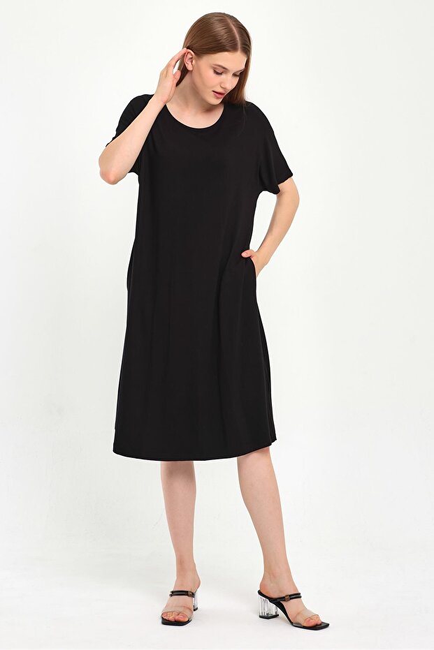 CYCLING NECK DRESS WITH POCKET (B23-45700)