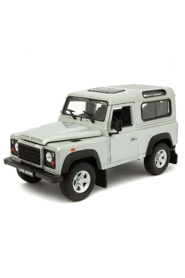 Land Rover Defender 90 Classic Model Car Silver - 1/24 Scale