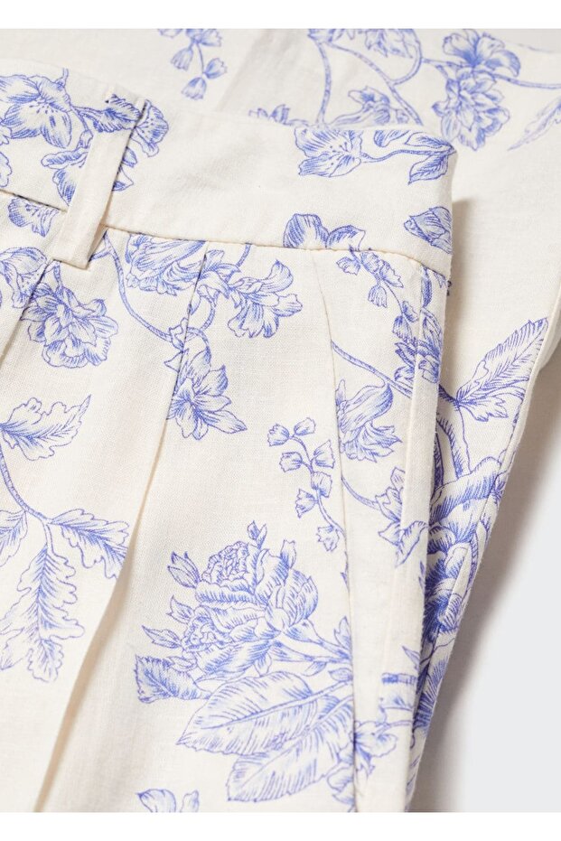 Gemusterte Leinenhose - 6