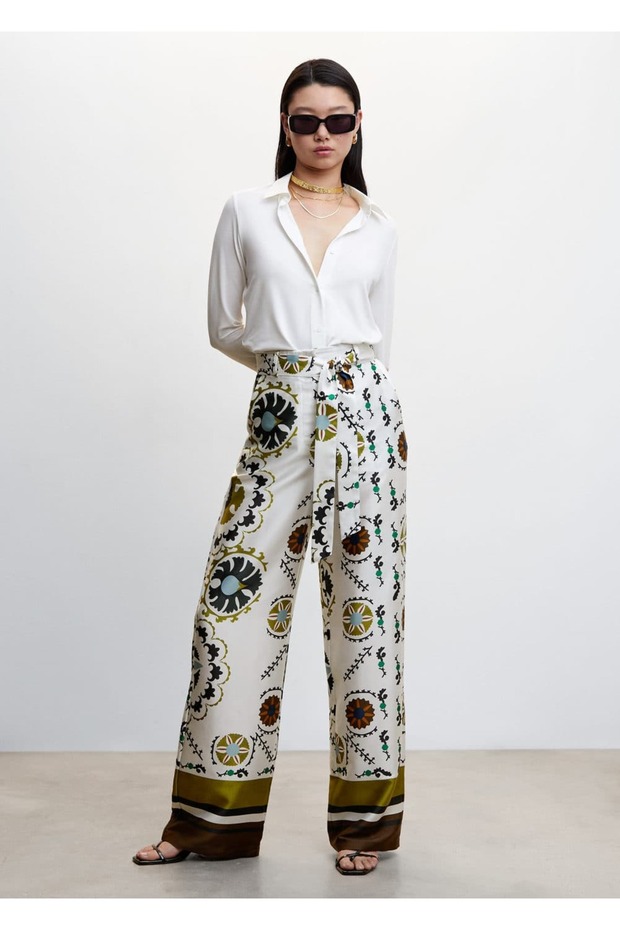 بنطلون ساتان منقوش - 2