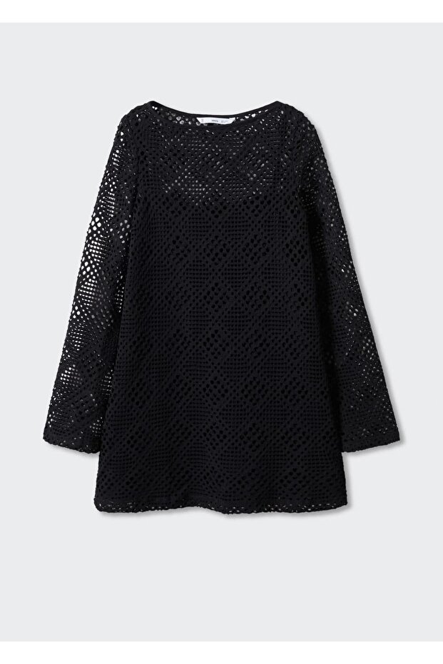 Geometric Patterned Openwork Dress - 3