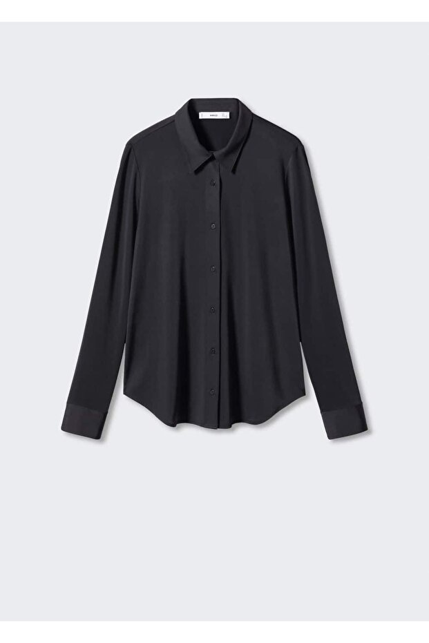 Dökümlü Düğmeli Gömlek - 3