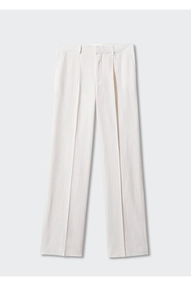 Ριγέ πλισέ παντελόνι - 3