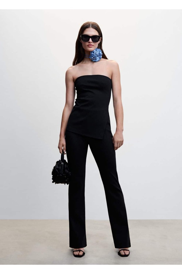 Delikli Bandeau Bluz - 2