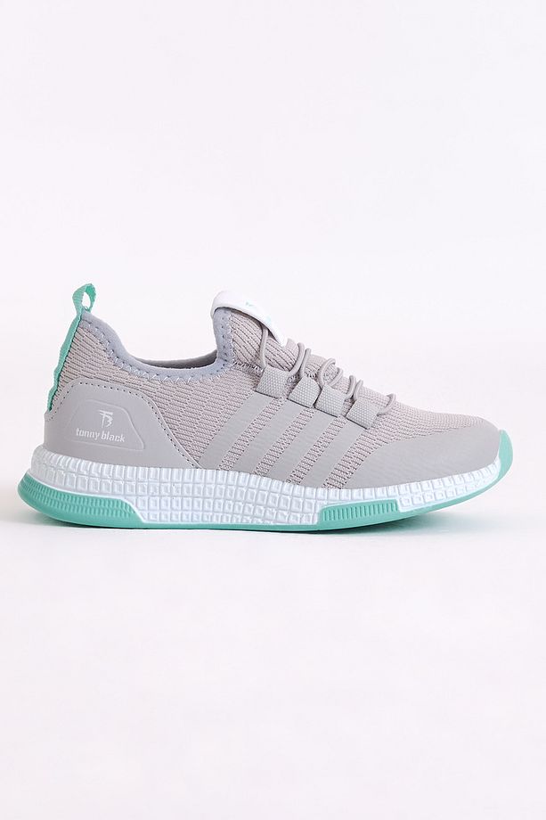 Çocuk Unisex Gri Yeşil Spor Ayakkabı Tbqnt - 1