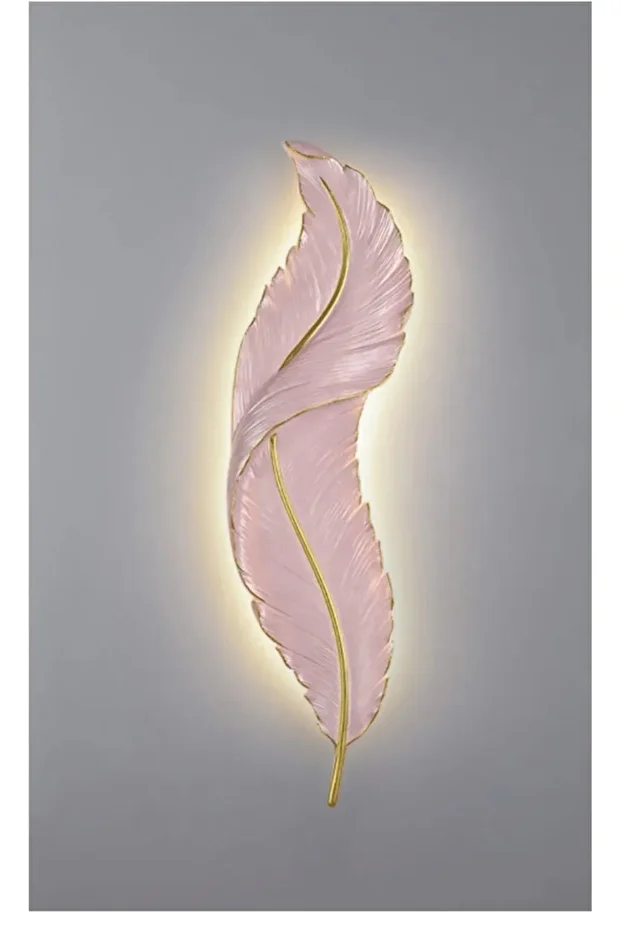 Tüy Aplik Led'li Aplik Pembe - 7