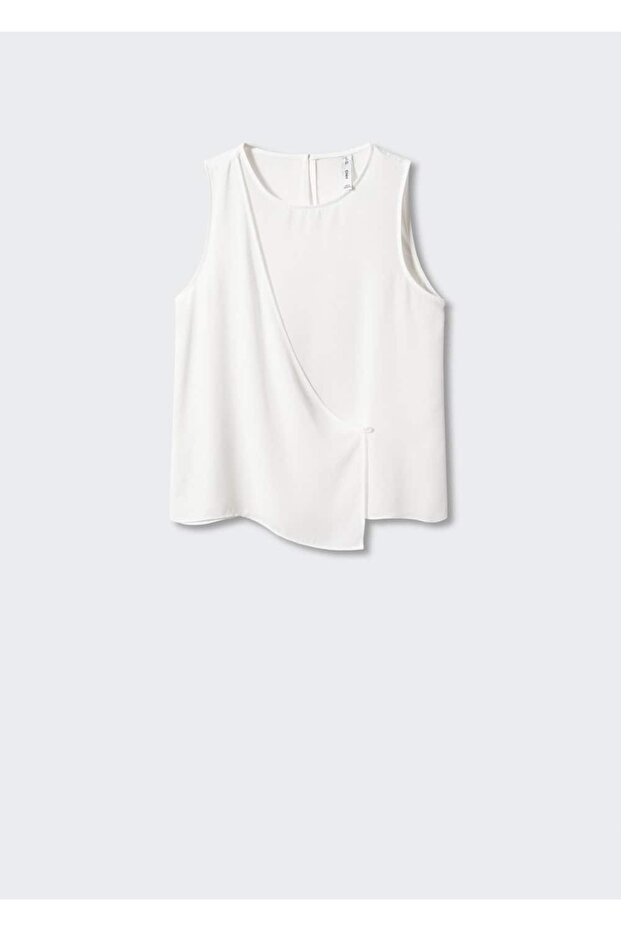 Düğmeli Kruvaze Bluz - 3