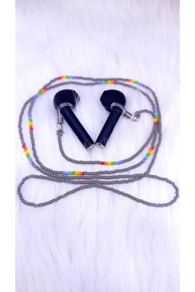 سلسلة Airpods قوس قزح رمادية/حزام سماعة الرأس/حزام Airpods/هدية
